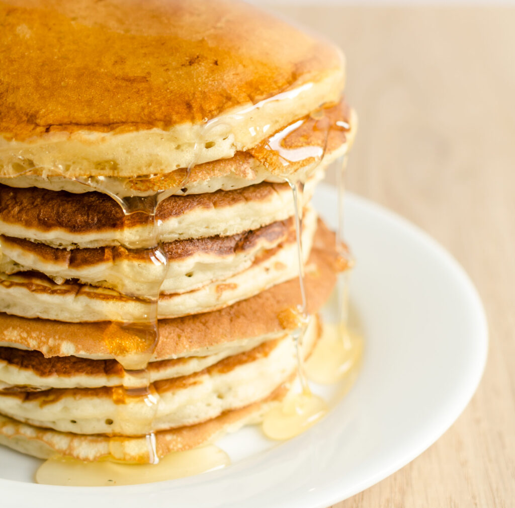 Aron's Diner Pancakes and Syrup